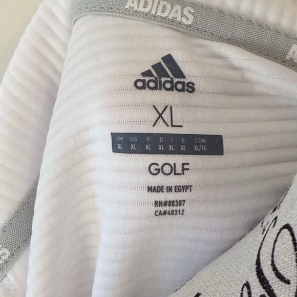 adidas Golf XL White Ribbed Full-Zip Bomber Jacket - Picture 6 of 10